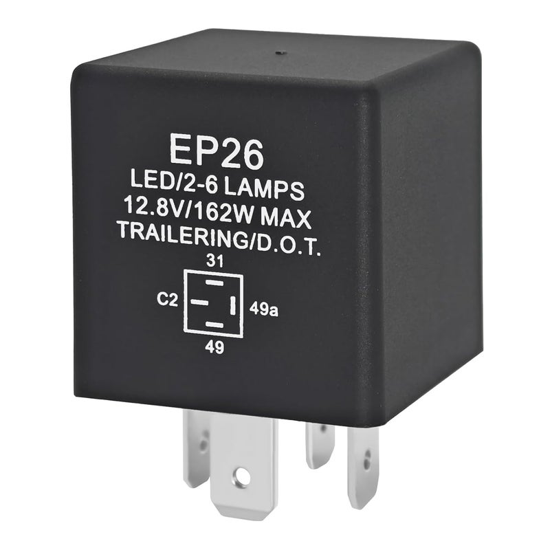 Formiden EP26 LED Turn Signal Flasher Relay - for 1997-2000 Jeep Wrangler TJ & 1993-1999 Dodge Grand Caravan/Neon (Not for 2001-06 Wrangler) Replaces 56009339 - Image 1